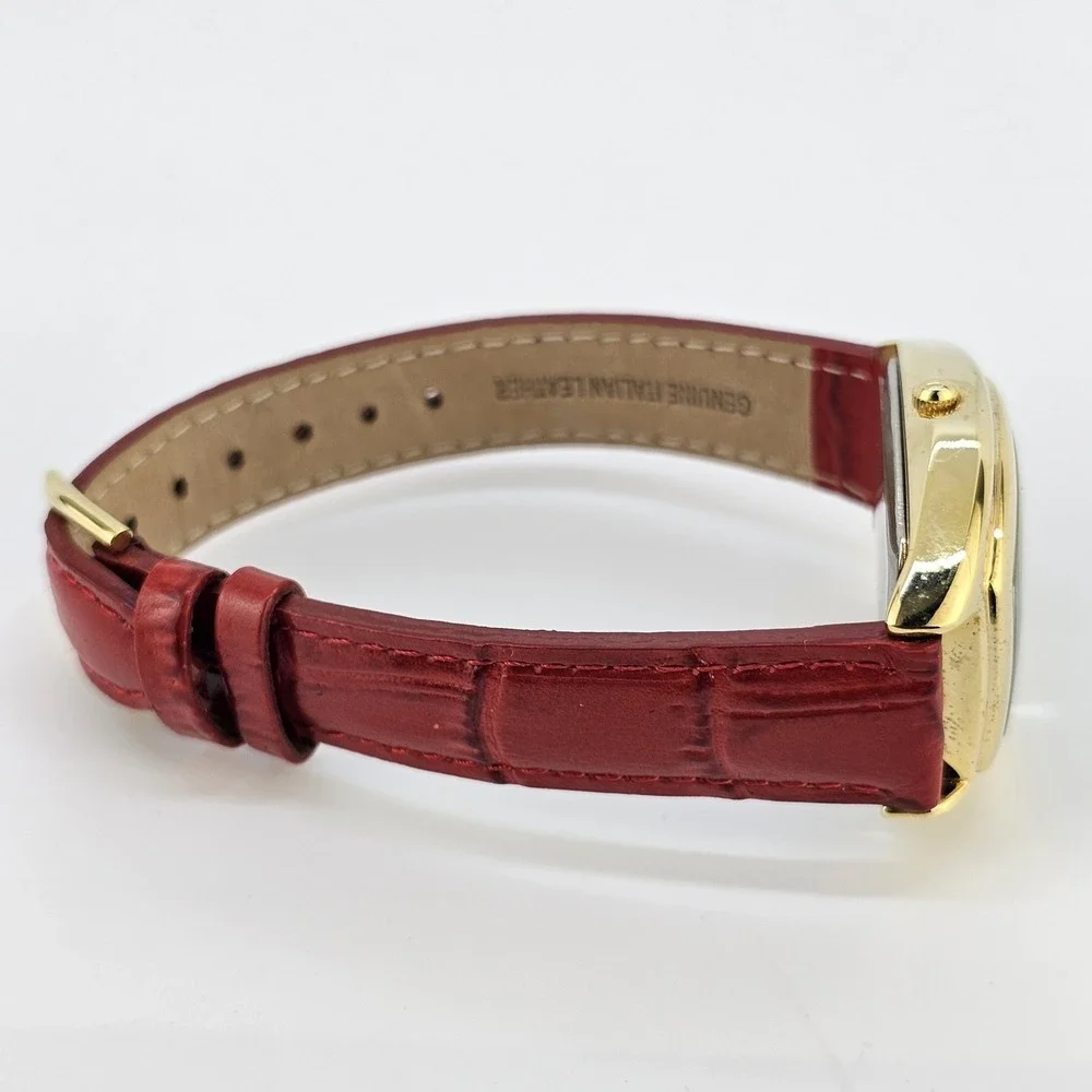Gossip Women's Watch 31MM White Dial Red Leather Band‎ Straps New Battery